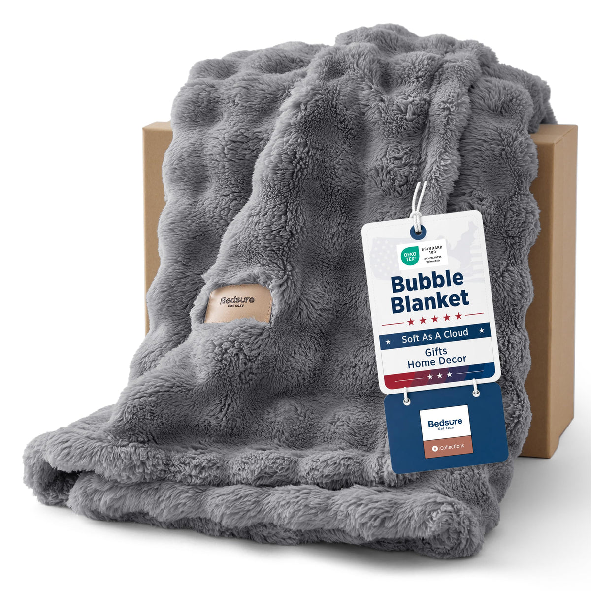 Bedsure Cloud Bubble Soft Throw Blanket, Room Decor Gifts, Pink 50"×60"
