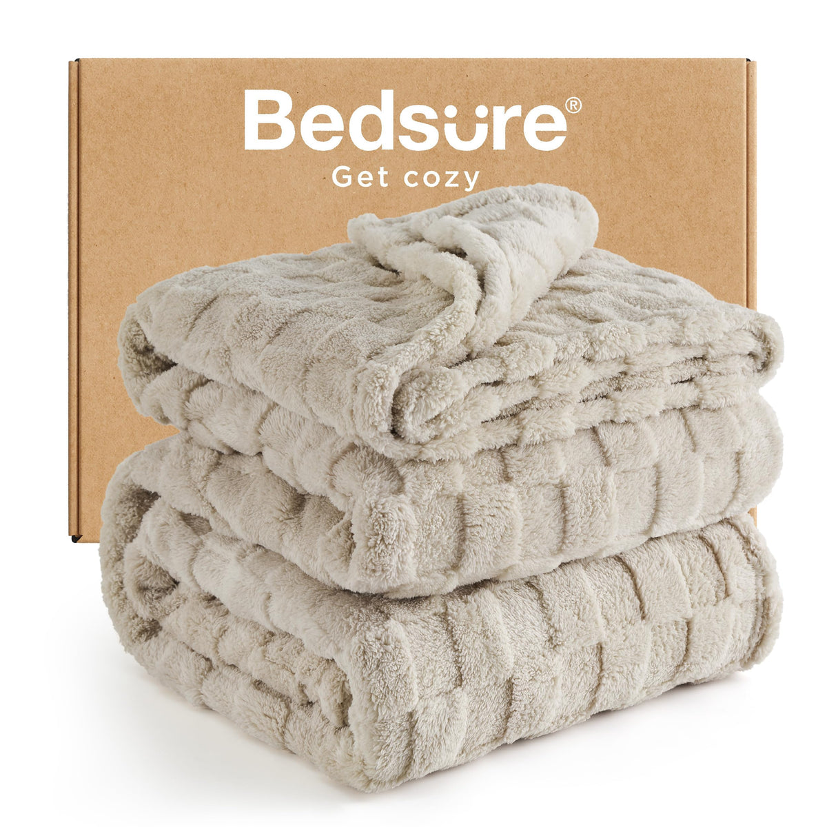 Bedsure Checkered Fleece Throw Blanket,Cute Home Decor,Sage Green,50"×60"