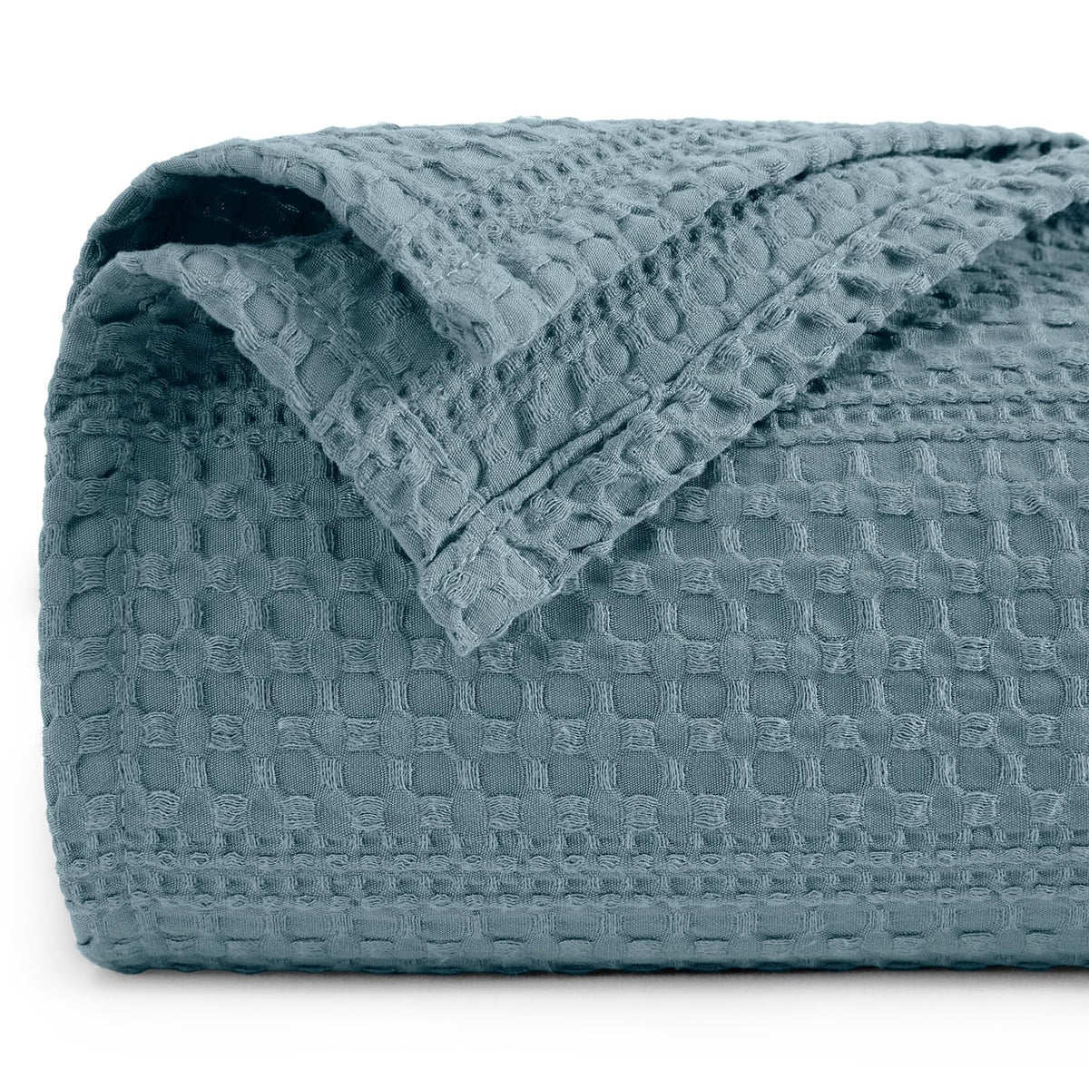 PHF Lightweight Waffle Weave Blanket Queen Size 90"x 90", Soft Woven All‑Season Blanket for Hot Sleepers - Aesthetic Home Decor for Couch Bed Sofa, Pet Friendly, Natural/Linen