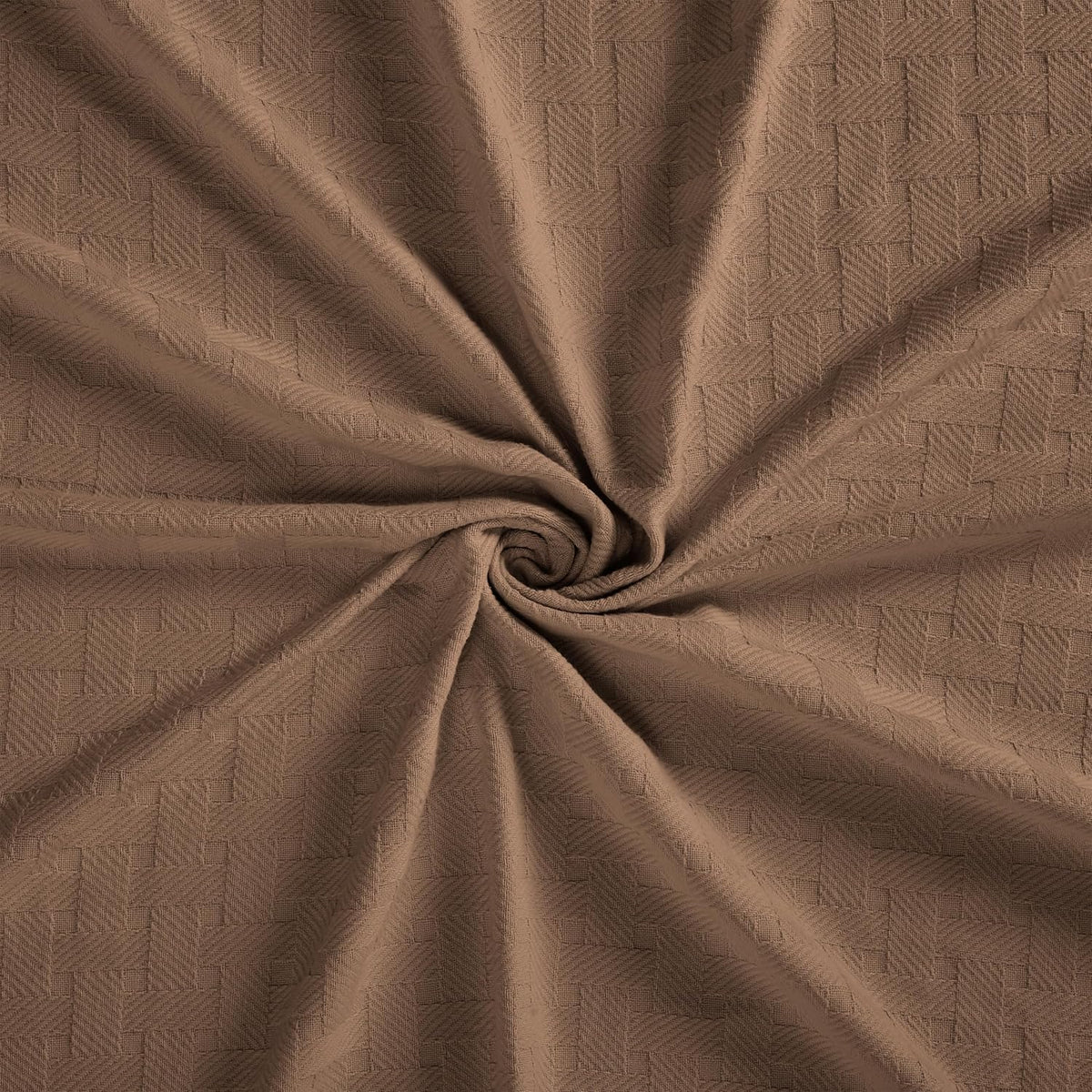 Superior Basketweave Cotton Blanket, Basket Weave Design, Soft, Comfy Cover for Bed, Bedding, Bedroom, Couch Throw, Lounging, Modern Boho Medium Weighted Blankets, Twin Size, Taupe
