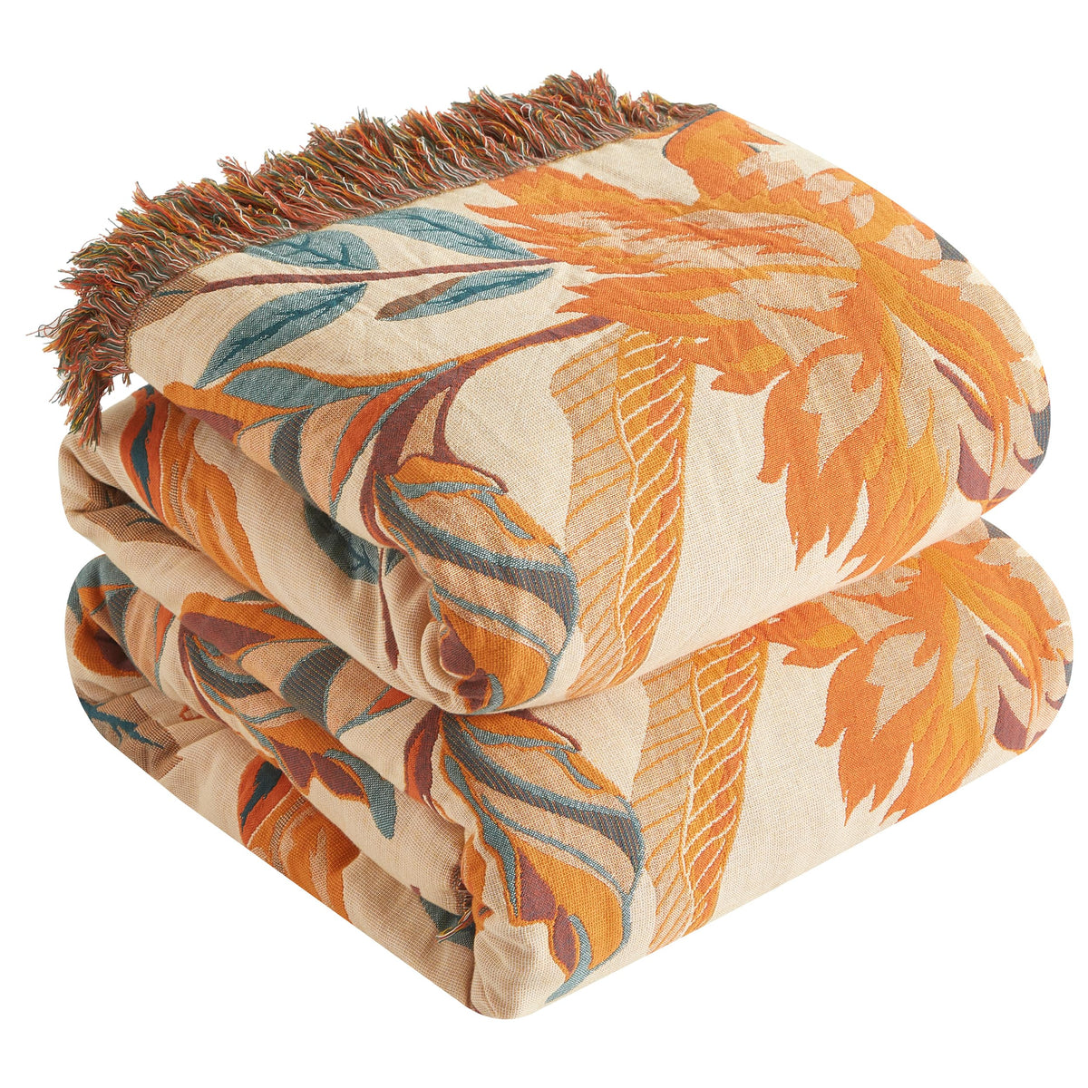 Boho Throw Blanket for Bed 50”x60”, 100% Cotton Blanket for Couch Sofa